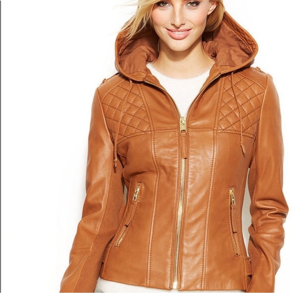 Michael Kors Quilted Leather Jacket - Picture 6 of 8